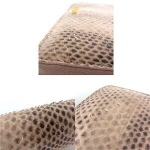 Gucci Long Wallet Zip Python Leather PinkScript Around - Picture 7 of 7